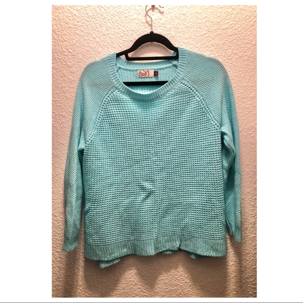 SO knit sweater (aqua blue)